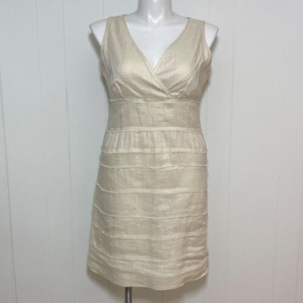 Talbots - Beige Linen Dress - Size 14 - BRAND NEW WITH TAGS